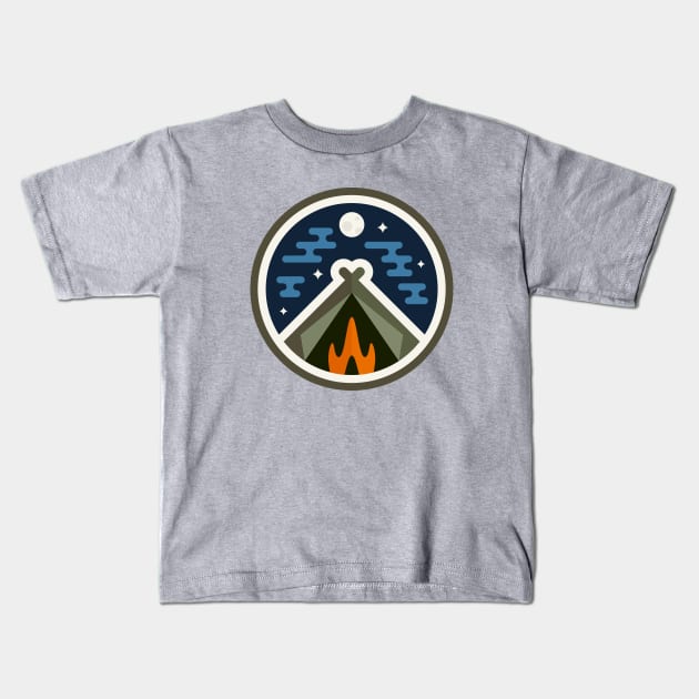 Camp Badge Kids T-Shirt by emberstudio